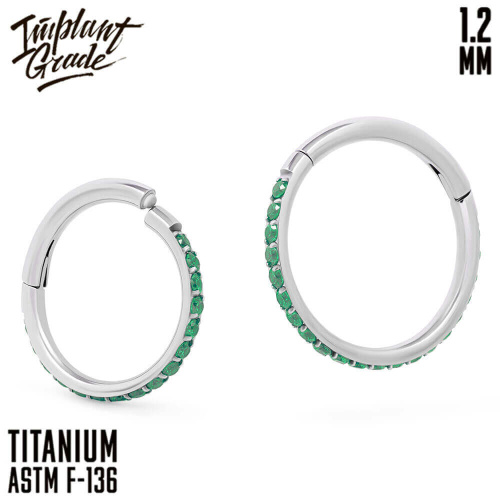 Кольцо-кликер Twilight Green 1.2 мм (16 G) фото 2