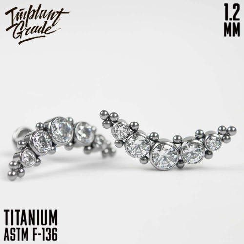 Накрутка-кластер Crystalline Swarovski CZ 1.2 мм фото 2