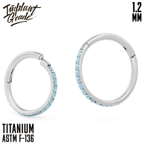 Кольцо-кликер Twilight Light Sapphire 1.2 мм (16 G) фото 2