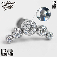 Накрутка-кластер 5K Crystal Swarovski 1.2 мм