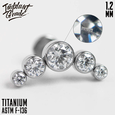 Накрутка-кластер 5K Crystal Swarovski 1.2 мм