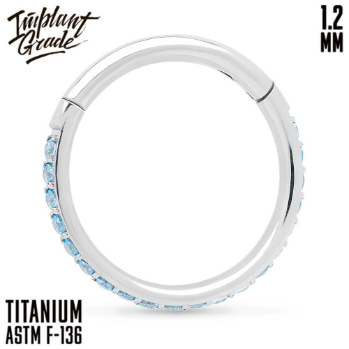 Кольцо-кликер Twilight Aqua 1.2 мм (16 G) фото 2