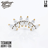 Накрутка-кластер 6K Marquise mini Gold 1.2 мм