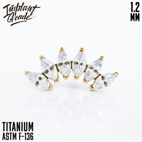 Накрутка-кластер 6K Marquise mini Gold 1.2 мм