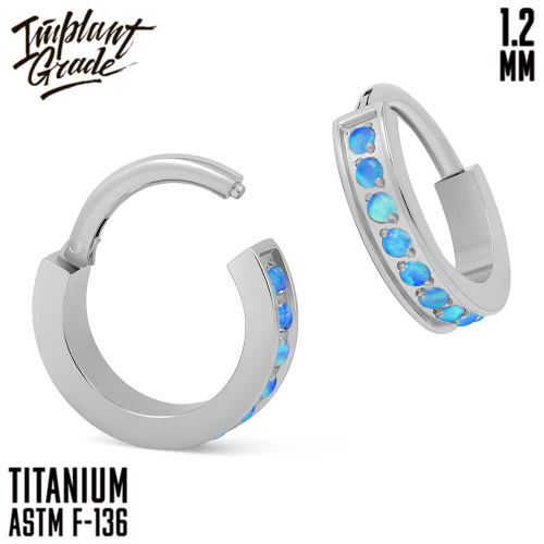 Кольцо-кликер Luxe Opal 05 1.2 мм (16 G) фото 2