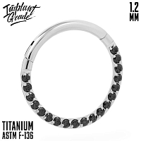 Кольцо-кликер Side Black 1.2 мм (16 G)
