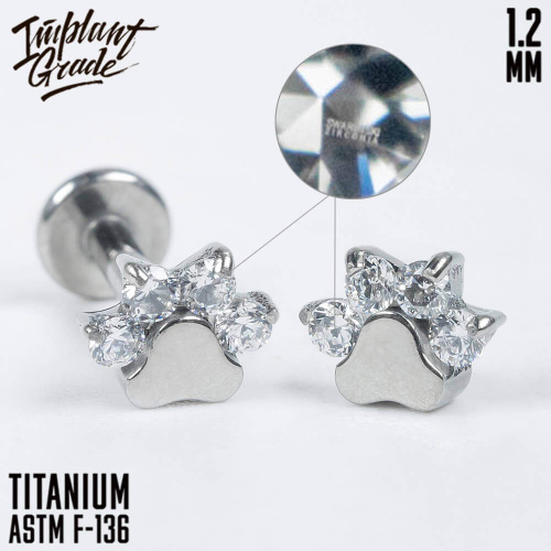 Накрутка Crystal Paw CZ Swarovski 1.2 мм
