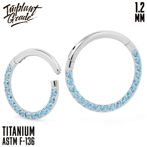Кольцо-кликер Side Light Sapphire 1.2 мм (16 G) фото 2