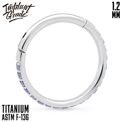 Кольцо-кликер Twilight Amethyst 1.2 мм (16 G)