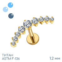 Накрутка Кристальная дорожка 9K Gold 1.2 мм