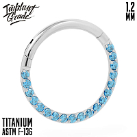 Кольцо-кликер Side Aqua 1.2 мм (16 G)