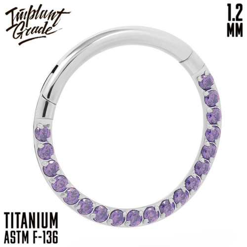 Кольцо-кликер Side Amethyst 1.2 мм (16 G) фото 3
