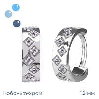 Кольцо-кликер из кобальт-хрома Ромб 1.2 мм (16 G)
