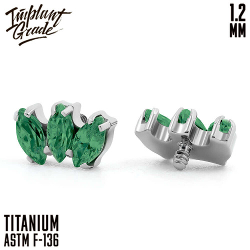 Накрутка-кластер Marquise mini Emerald 1.2 мм фото 2