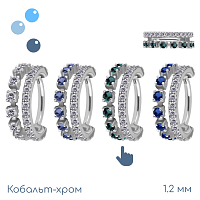 Кольцо-кликер из кобальт-хрома Корона Green 1.2 мм (16 G)