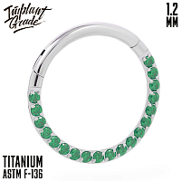 Кольцо-кликер Side Green 1.2 мм (16 G)