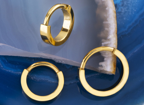 Кольцо-кликер Luxe Gold 1.2 мм (16 G) фото 2