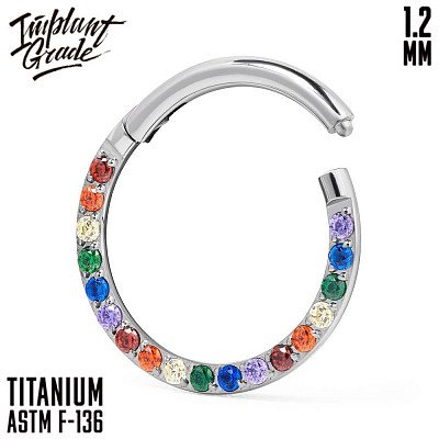 Кольцо-кликер Side Rainbow 1.2 мм (16 G)