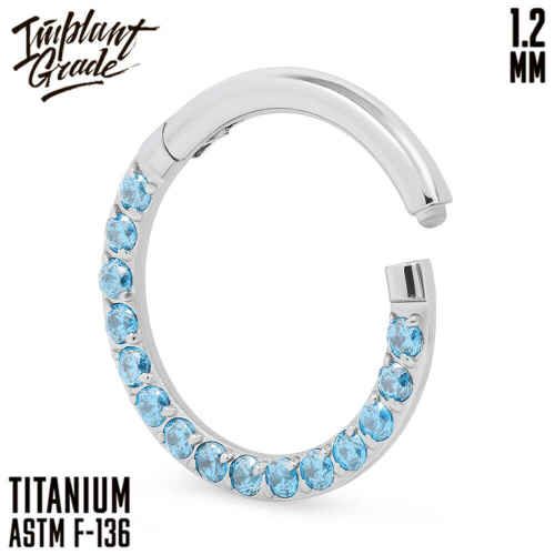 Кольцо-кликер Side Light Sapphire 1.2 мм (16 G) фото 3
