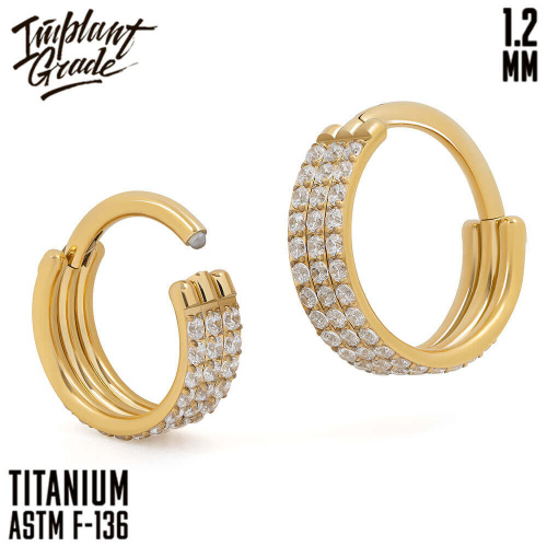 Кольцо-кликер Kelly Gold 1.2 мм (16 G) фото 2