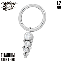 Кольцо-кликер с подвеской Triple 1.2 мм (16 G)