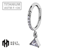 Кольцо-кликер с подвеской Triangle 1.2 мм (16 G)