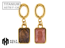 Подвеска из титана с камнем Rhodoсhrosite Gold