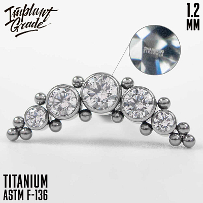 Накрутка-кластер Crystalline Swarovski CZ 1.2 мм