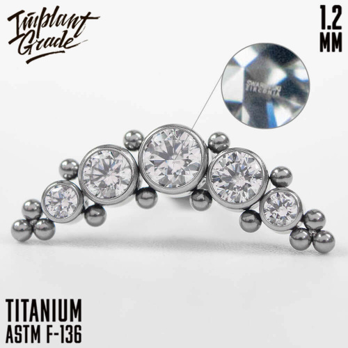 Накрутка-кластер Crystalline Swarovski CZ 1.2 мм