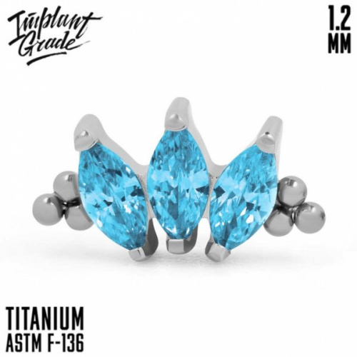 Накрутка-кластер Marquise vol.2 Bead Blue Zircon 1.2 мм