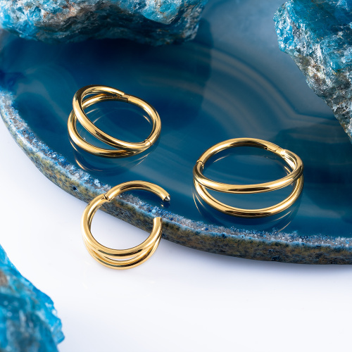 Кольцо-кликер Simple Smile Gold 1.2 мм фото 2